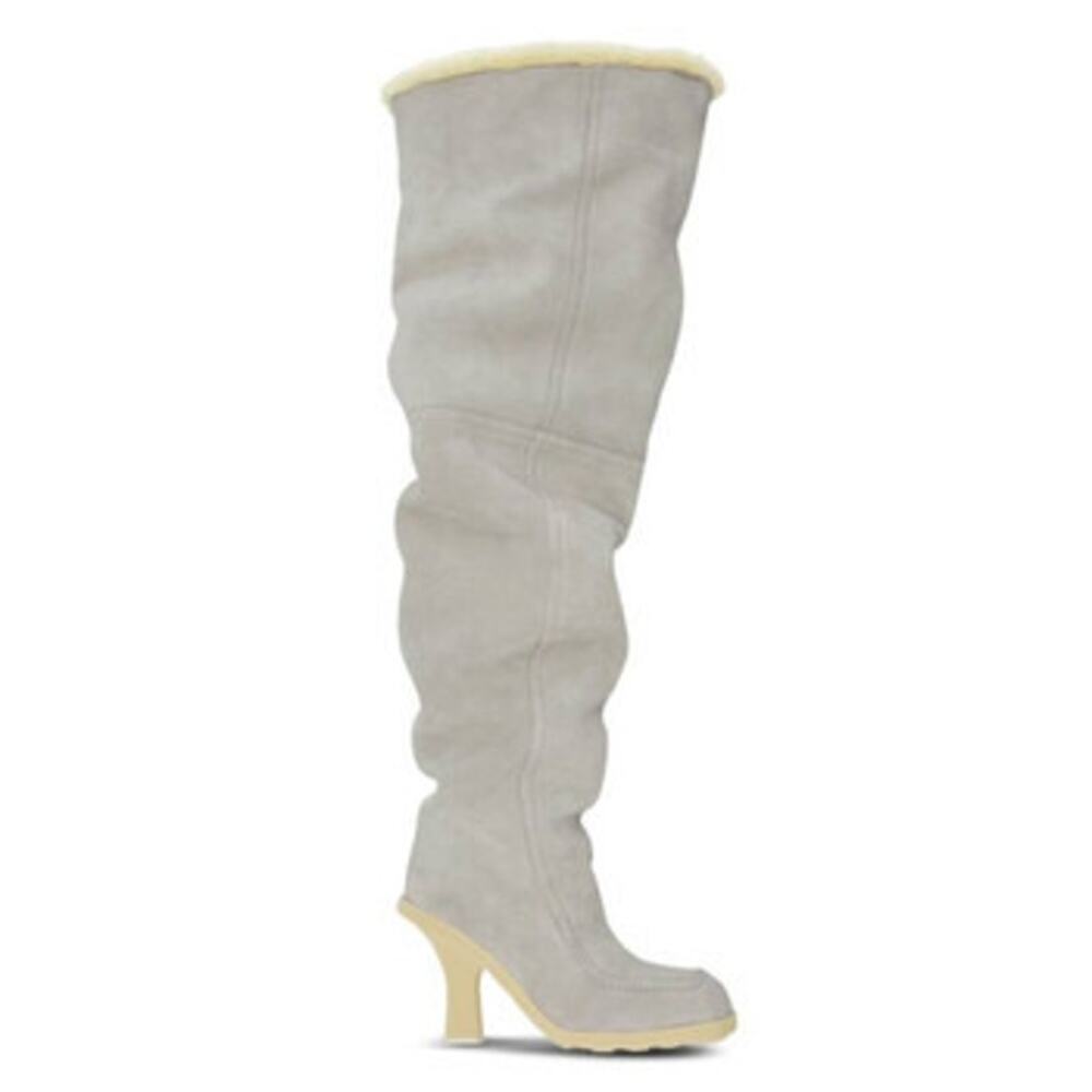 Burberry NWB Suede-shearling Highland Boots - In Foam/butter